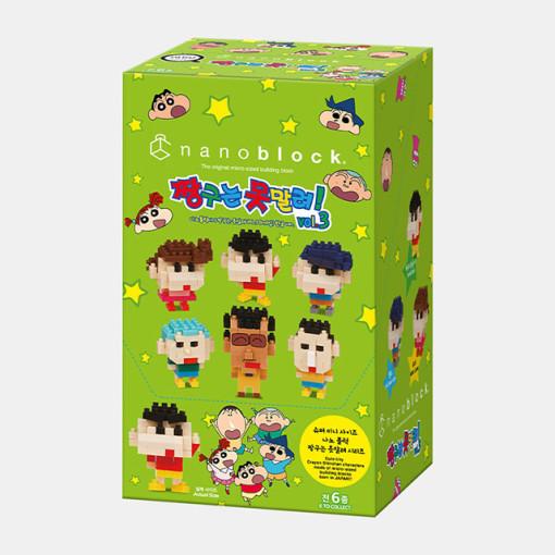 Nanoblock Mini Crayon Shin-chan VOL.3 (6 Pieces) Korean Ver., Korean Popular Bandai
