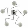 Ceiling Lamp with Round Glass Shades for 5 G9 LED Bulbs