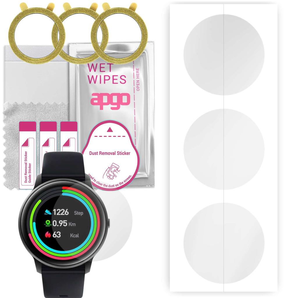 3x Apgo Hydrogel Screen Protector for Xiaomi Imilab KW66, Hydrogel Film, with Positioning Layer Easy Installation