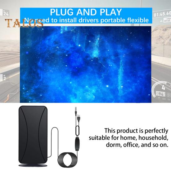 Комнатная цифровая телевизионная антенна усилитель сигнала радиус действия 50-80 миль поддержка 1080p универсальная простая установка огнестойкая конструкция телевизионная антенна