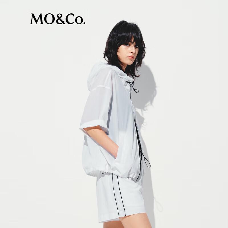 MO&Co. Women's UPF50+ Sun Protection Short Sleeve Hooded Jacket