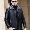 Sheepskin Genuine Leather Jacket Men's Dad's Fur One-piece Plus Velvet Leather Jacket Middle-aged Men's Genuine Leather Jacket