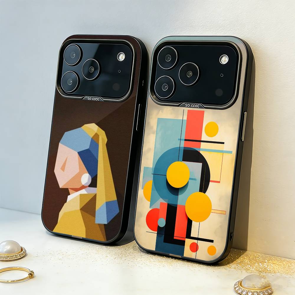 Чехол для телефона W-Василий К-Кандинский Для iPhone17,16,15,14,13,12,11,Pro,MAX Серый Матовый Силиконовый Черный Чехол
