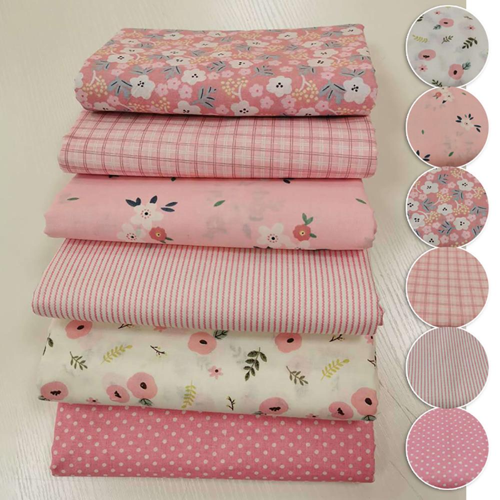 6 шт. 25/50 см DIY Цветочная хлопковая ткань Предварительно нарезанная швейная ткань Ручная работа Цветочная ткань Шитье Лоскутное одеяло Комплект DIY