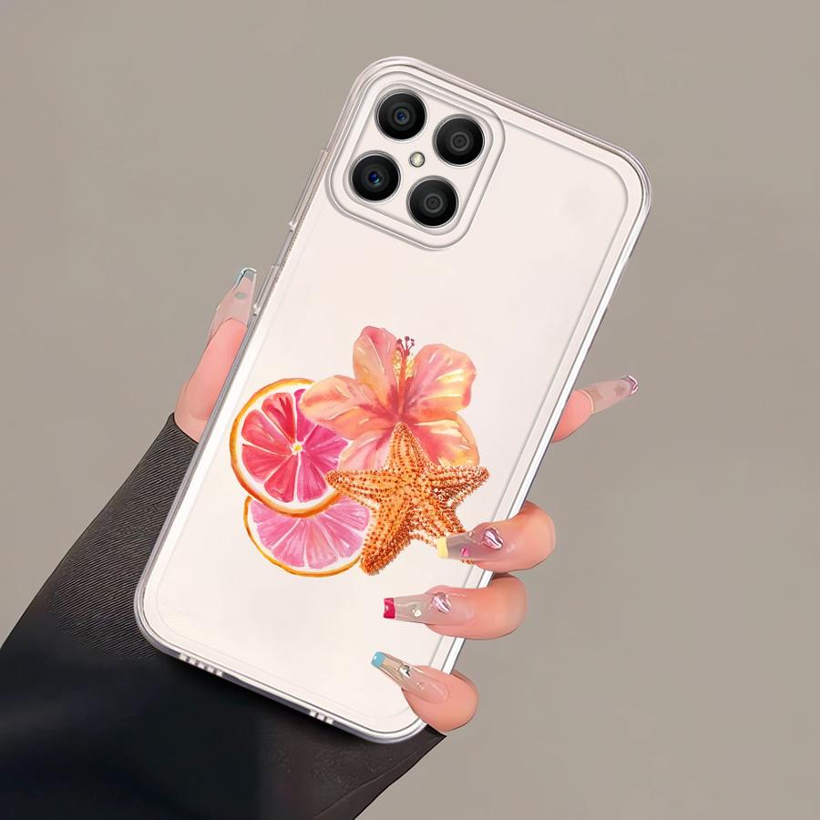 Чехол для Honor 90 Lite X8b X8a X9a X7b X8 X9b Мягкая накладка на телефон Фрукты Цветы
