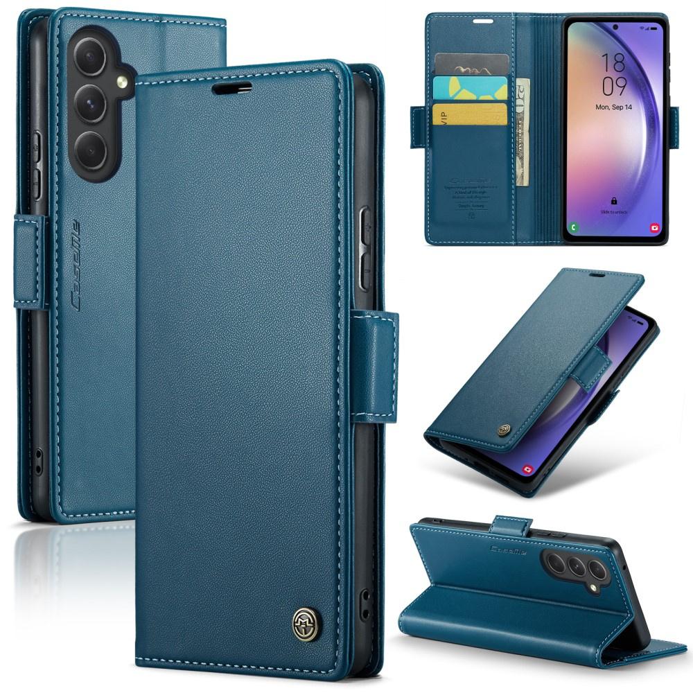 CASEME Flip Case for Samsung Galaxy A54 5G, Litchi Wallet, Blue