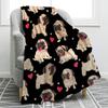 Pug Dog Blanket Lovey Animal Soft Warm Fall Chair Flannel Throw Blankets Cartoon Pet Puppy Print Bed Sofa Blanket King Queen