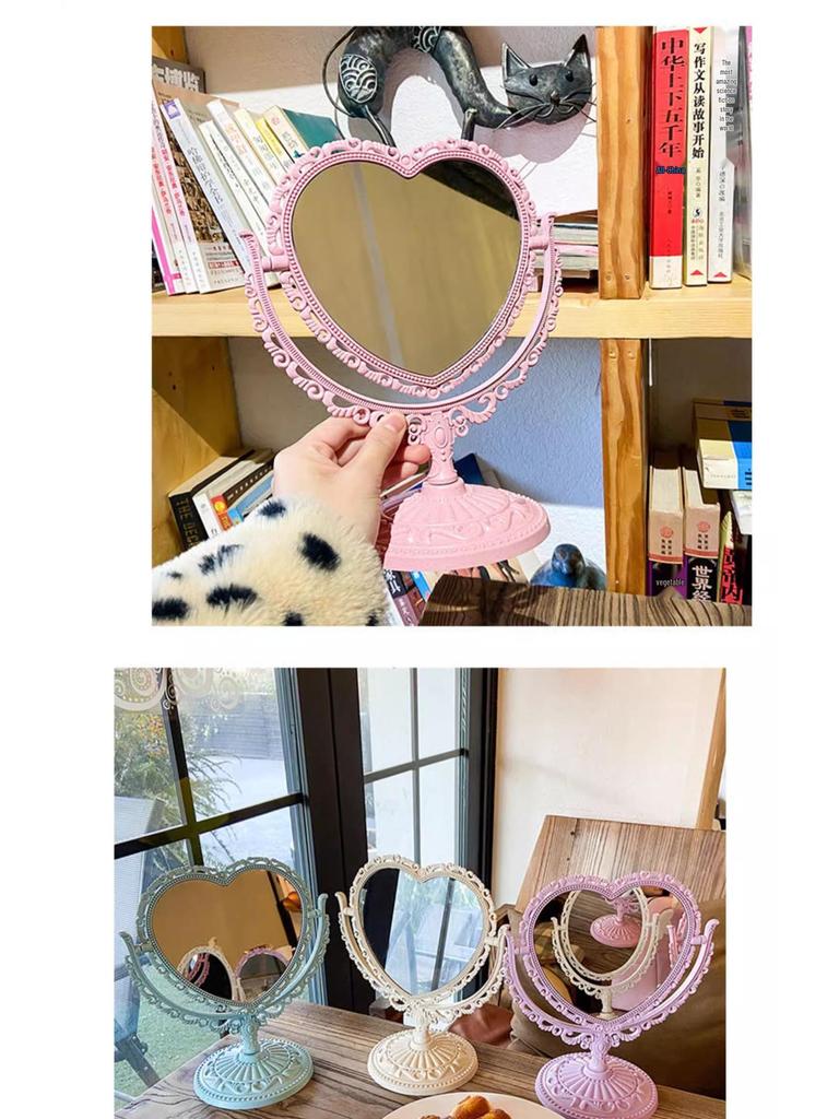 European Retro Double-Sided Princess Makeup Mirror for Bedroom or Dorm