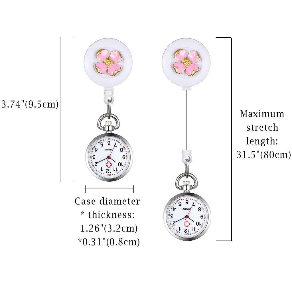 Карманные часы Lancardo Nurse для клипсы, легко покрываются лаком, 3 цвета на выбор, эластичные часы, для медсестер, тип, унисекс, цифры, для чтения, женские, лепестки,
