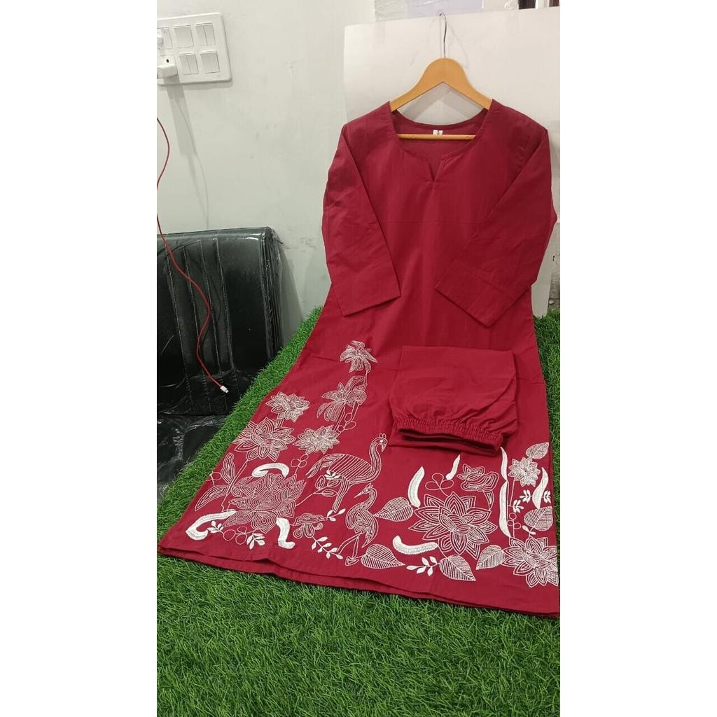 Женский индийский пакистанский праздничный наряд курти дизайнерский топ туника курта брюки комплект шнурков VF-20125