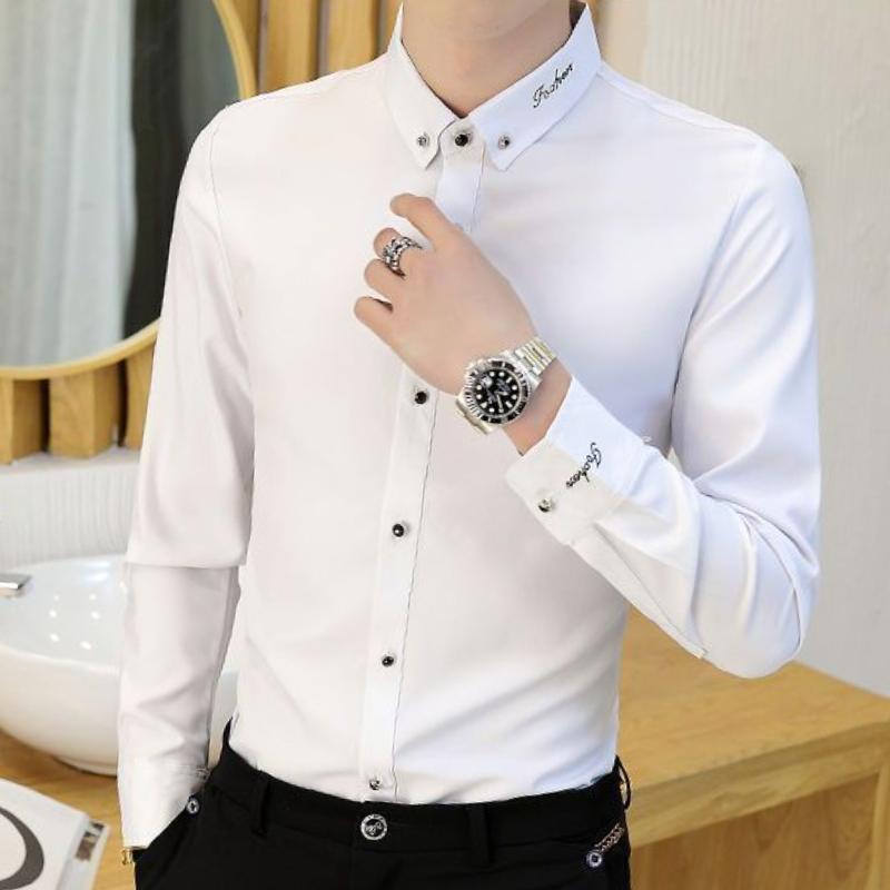 Men's High-Quality Business Formal Long-Sleeve Shirt for Social and Casual Dress Shirts