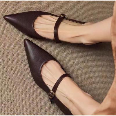 Новая женская обувь на грубом каблуке, весенняя, с квадратным носком, с мелким вырезом, из замши, с металлической пряжкой, противоскользящая, износостойкая, низкая