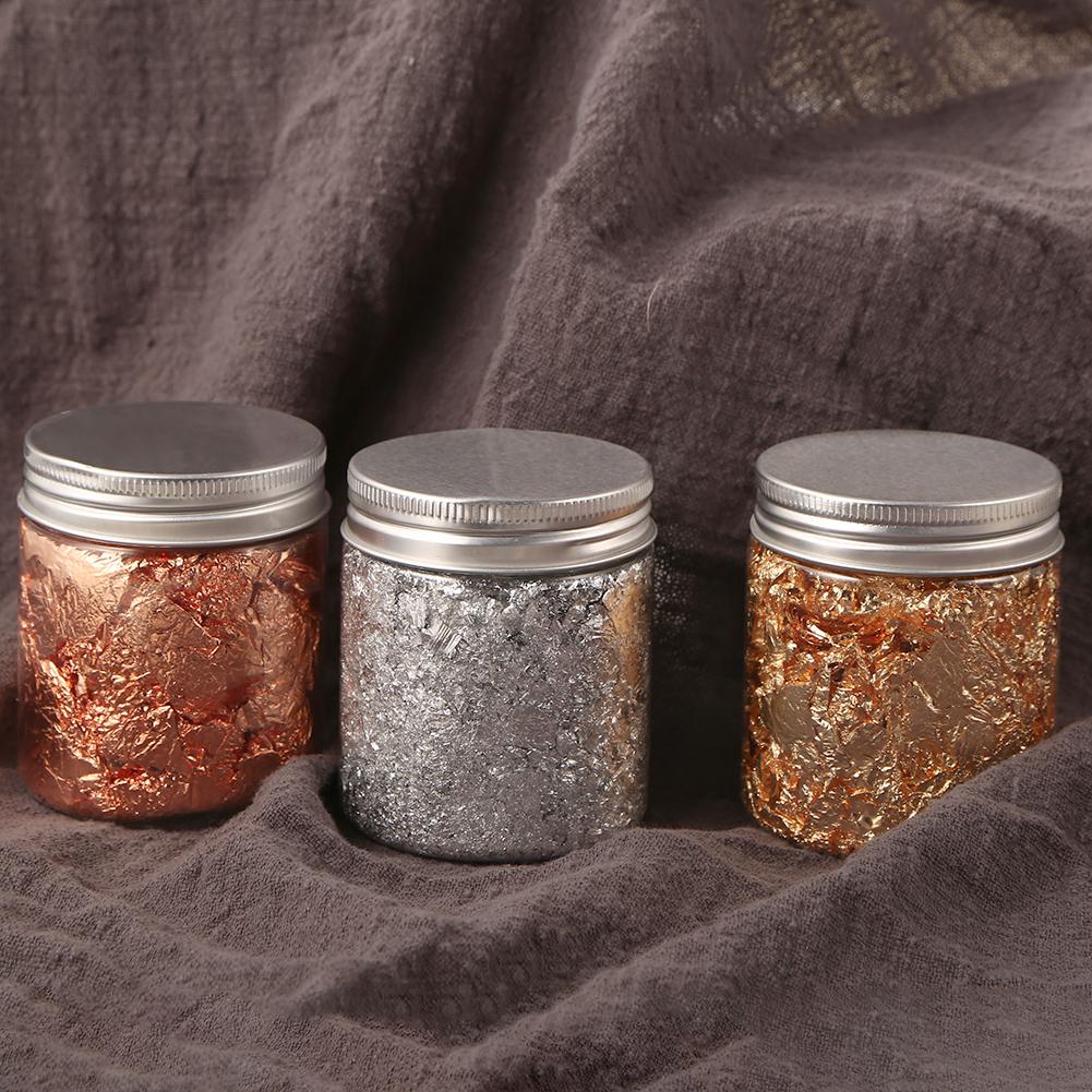 Фольга из розового золота, имитация чешуек, серебряные листочки, фрагменты блесток, блестящая бумага, конфетти, косметика для ногтей, сделай сам, искусство, ремесла