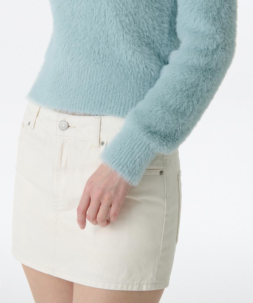 MUSINSA STANDARD WOMAN Women'S Fuzzy Crew Neck Knit [Pastel Blue]