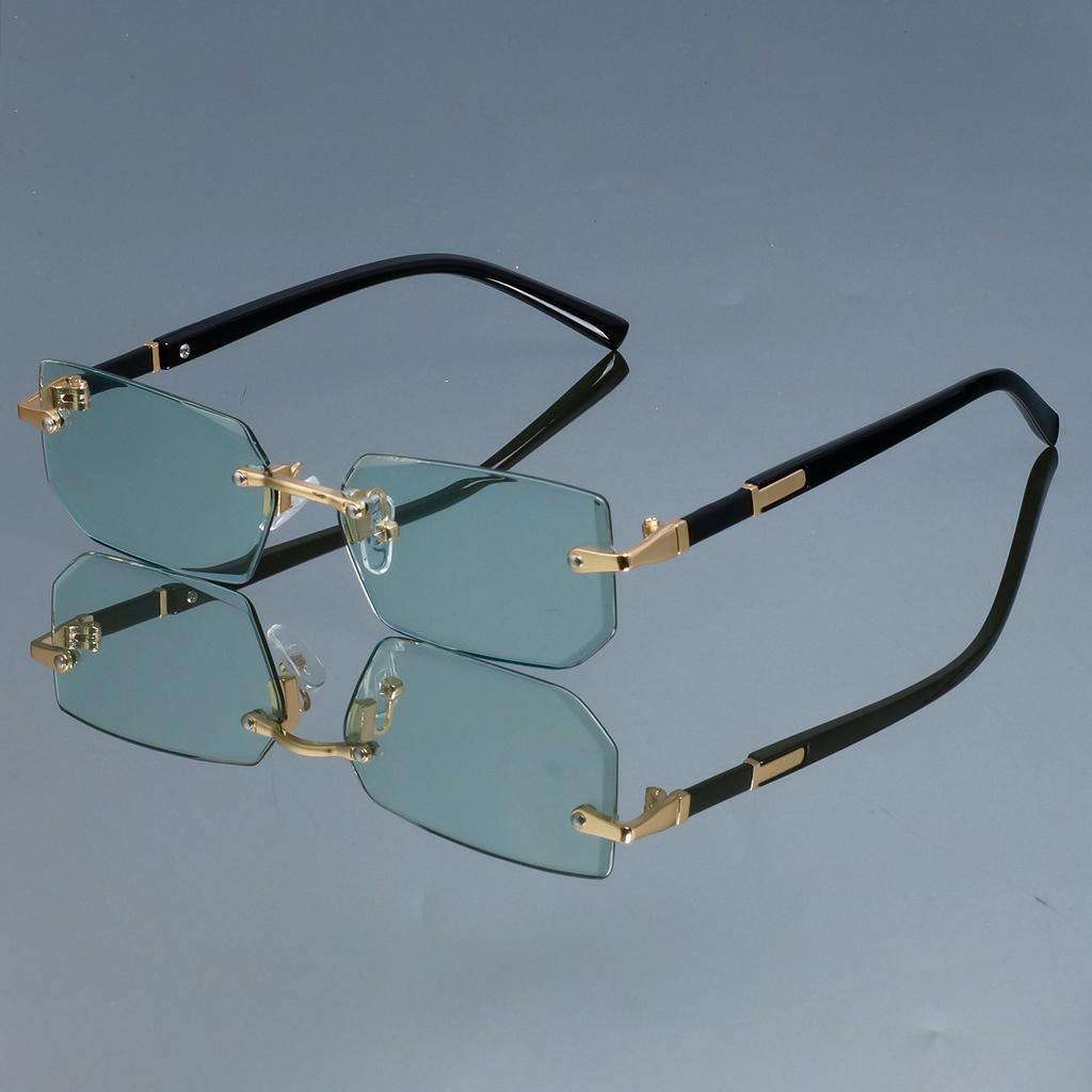New Fashionable Retro Square Glasses for Women and Men Frameless Simple and Versatile Decorative Glasses