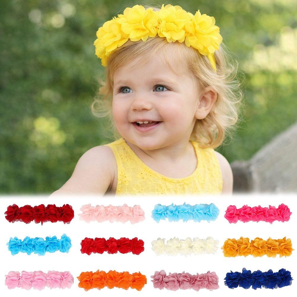 Chiffon Flower Headband Elastic Hair Band Soft Hairband for Kids Children Newborn Toddler