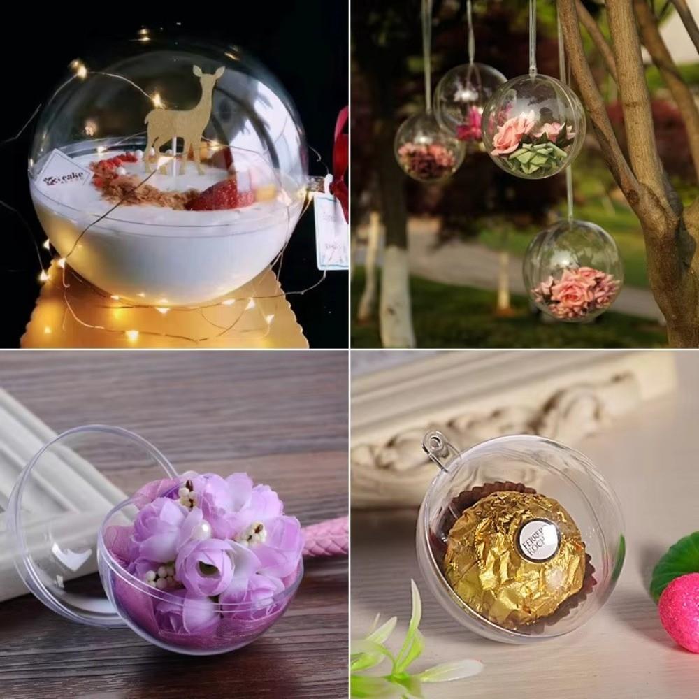 5 шт. Большая емкость Рождественский прозрачный шар DIY Украшение-шар Рождественские елки Открытая коробка-шар Домашняя вечеринка Подарочная коробка Декор