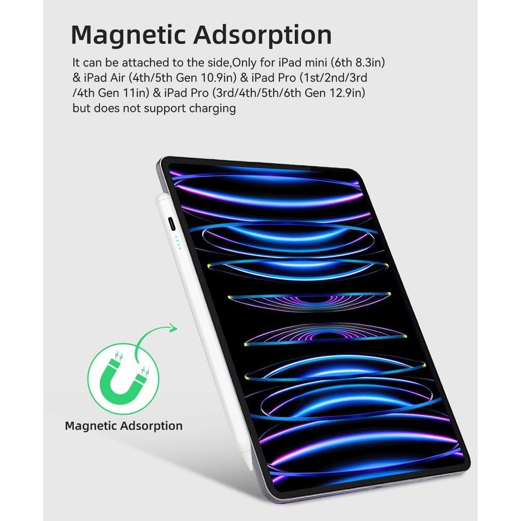 Stylus Pen for iPad Pro 11 12.9 Air 4/5 7/8/9/10th Mini 5 6 2018-2022 Pencil with Palm Rejection Tilt