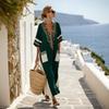 European and American bohemian women's dress seaside vacation elegant fashion print