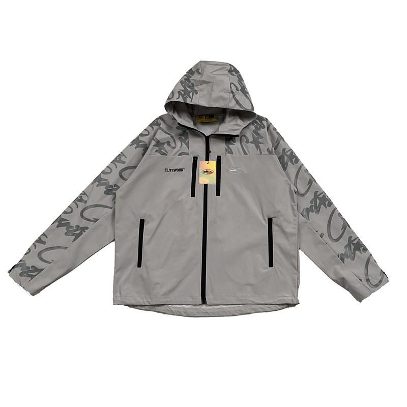 25 Devils Island Embroidered Letter Windbreaker Jacket Pants Set American Street Casual Zip Suit Teens