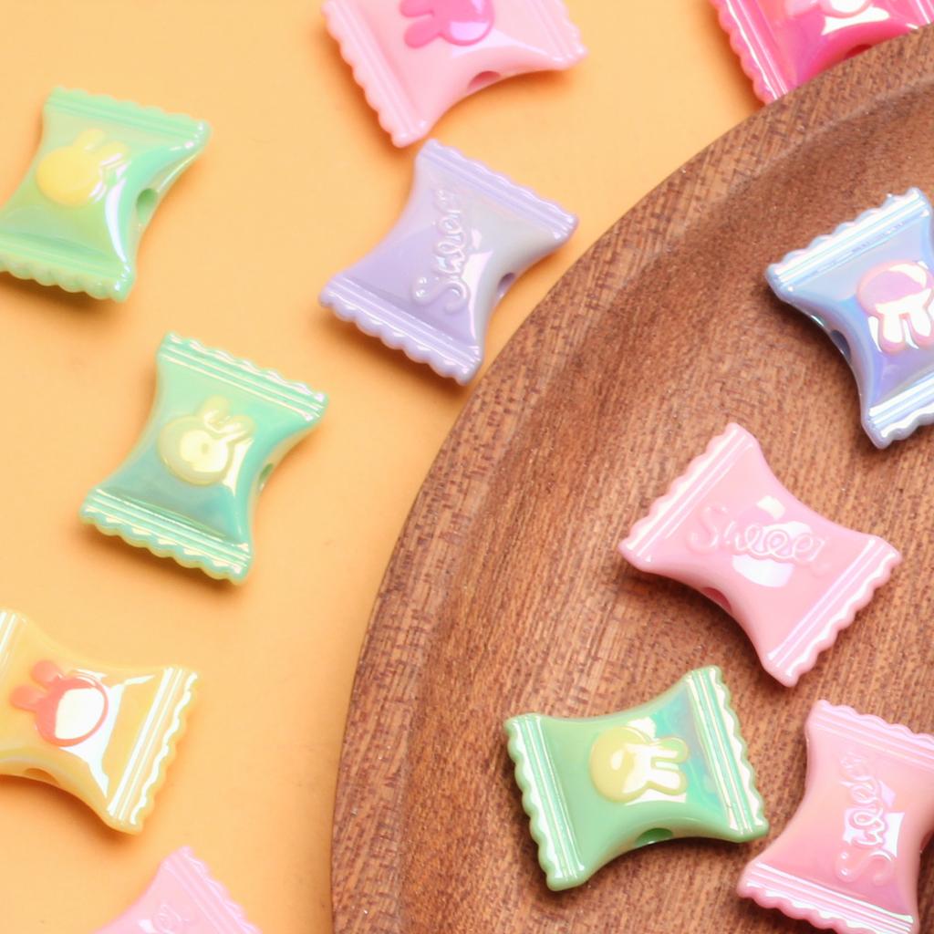 200pcs Two-color Plated Color Necklace Jewelry Making Rabbit Candy DIY Handmade Material Modeling Loose Beads UV Bracelet Pendant