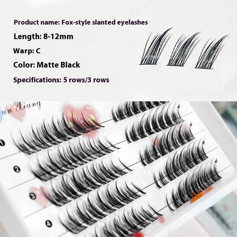 3/5/10 рядов 3D пушистые отдельные пучки для наращивания ресниц, сегментированные, натуральный эффект лисьего глаза, макияж, отдельные накладные ресницы