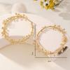 1 Pair Gold Plated Rose Flower Hoop Earring Metal Stud Hoop Earring  Women's Fashion Accessory