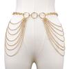Women Alloy Waist Chain Multi Layer Chain Tassel Belly Chain Adjustable Harness Gothic Waist Chain Clothing Accessory