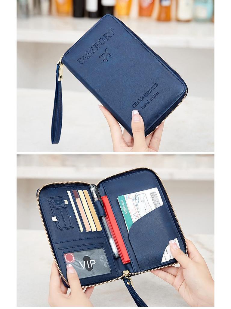 2024 RFID Travel Passport Holder & Ticket Organizer - Multifunctional Zipper Document Bag