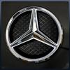 Автомобильная наклейка Для Mercedes Benz Серебристо-черная Светодиодный значок OE Звезда для передней решетки автомобиля Освещаемый логотип Звезда Для Mercedes Ben