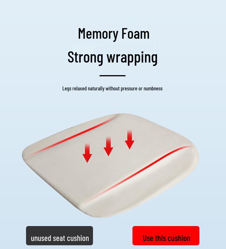 Cross-Border Memory Foam Car Seat Cushion - Matte, No Decoration, Bread Edge Design