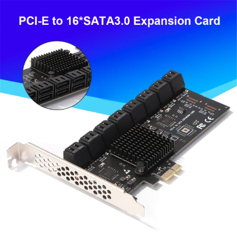 For Chia Mining 16 Ports SATA 3.0 6Gb To PCI Express Controller Card