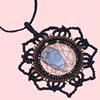 Necklace Macrame Agate Handmade Pendant Necklace Natural Thread Choker Jewelry
