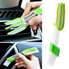 Mini Car Vent Cleaning Brush Automotive Ventilation Pen Double End Microfiber Cloth Cover Air Conditioning Cleaner Dusting Detailing Tool