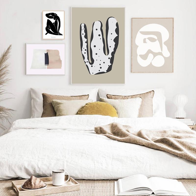 Абстрактная скандинавская модная картина в стиле бохо бежевого цвета, минималистичная картина на холсте, печать плакатов, настенные художественные фотографии, домашний декор для гостиной