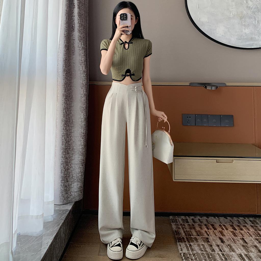 Стильные и удобные льняные широкие женские брюки с высокой талией, идеальные для лета
