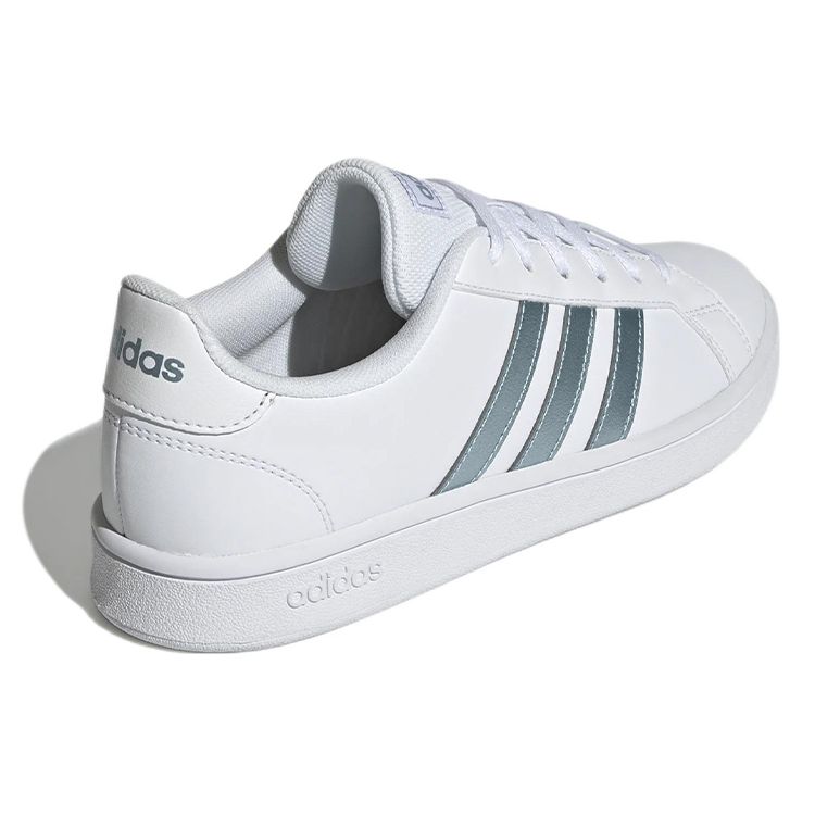 Adidas Grand Court Base White Vision Metallic Women Sneakers Cloud-White Grey-Two GZ8164