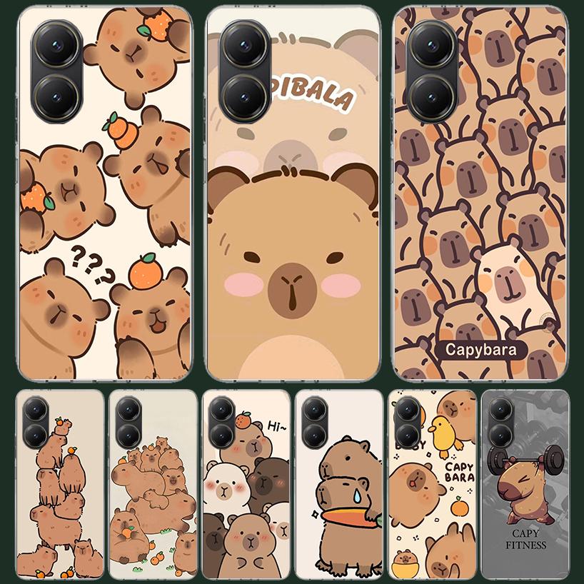 Funny Capybara Cartoon Animal Phone Case For Xiaomi Poco X3 X5 X6 X7 X4 Nfc F7 Ultra F6 F5 Pro F4 Gt F3 M6 M5S M4 M3 Art Cover C