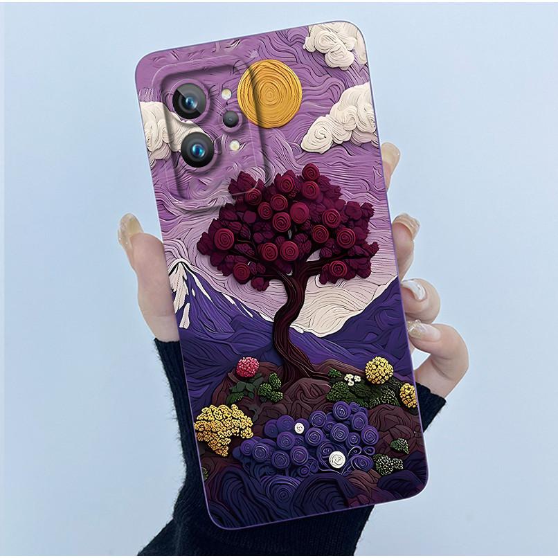 Case For Realme GT 2 Pro 5G RMX3301 Cover For OPPO Realme GT2 Pro Case Simplicity flower Soft Silicone Shockproof Phone Funda