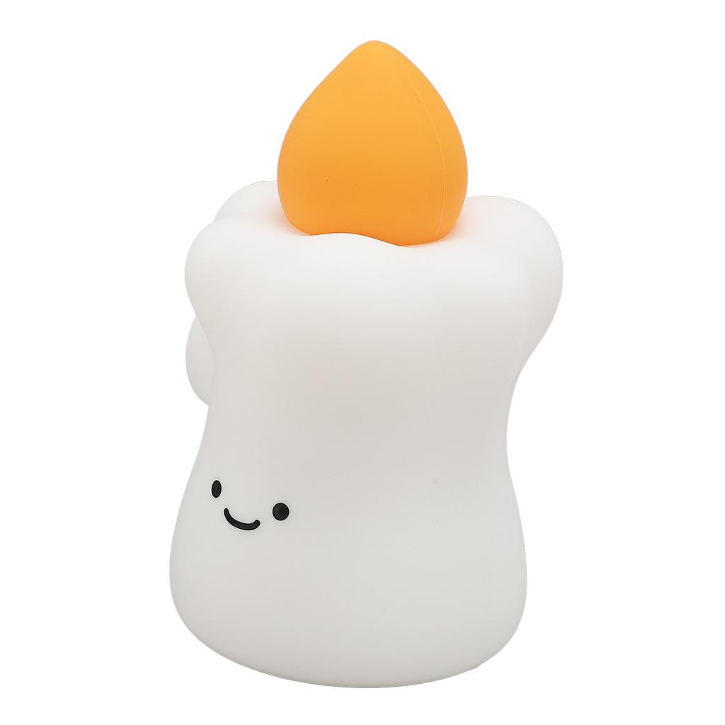 Ночной светильник в форме милой свечи на день рождения, теплый свет, регулируемая яркость, силиконовый светодиодный ночник для спальни