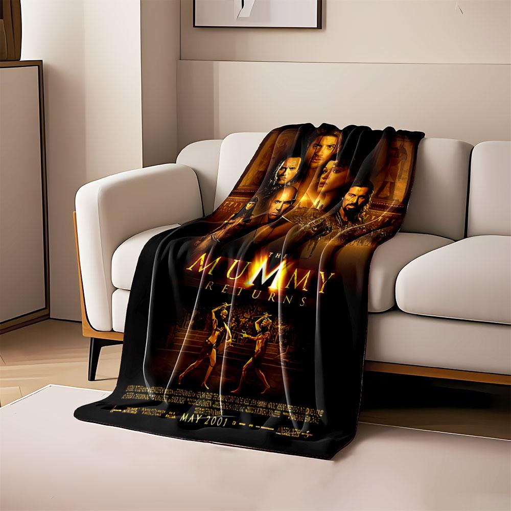 Center-aligned characters with an ancient Egyptian theme and warm tones. for all seasons blanket lunch break throw gift