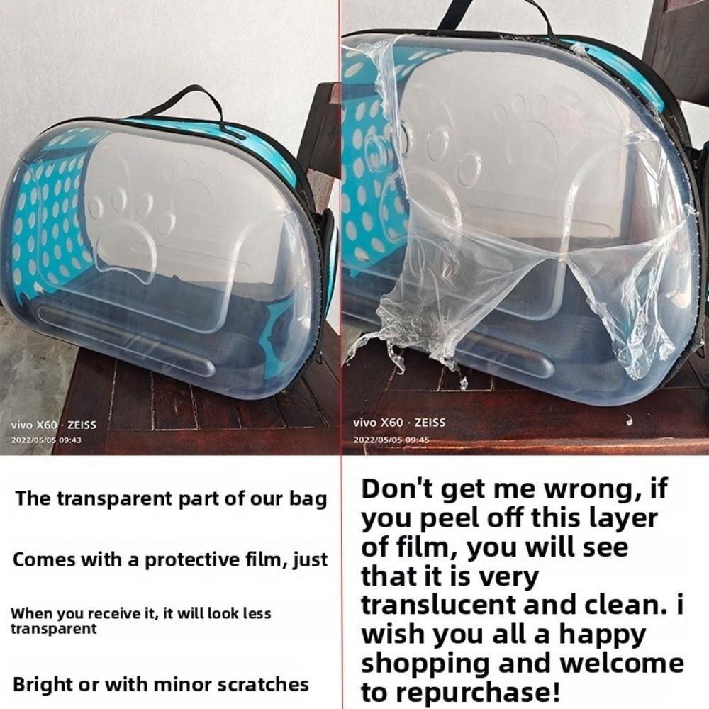 Breathable Pet Shoulder Bag Transparent Foldable Pet Carrier Lightweight Large Capacity Portable Shoulder Strap Bag