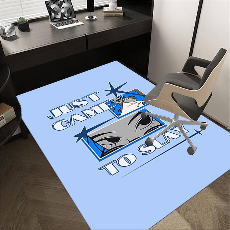 1pc JUST SLAY Home Office, Durable Polyester Floor Mat with Easy, Office Decor, Urban Style, Nonslip Backing, Highquality Fabric