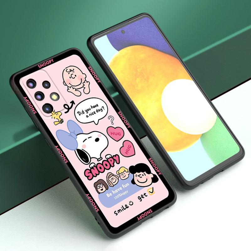 Cartoon Kawaii Snoopy Phone Case For Samsung A13 A22 A24 A32 A23 A25 A34 A35 A52S A53 A54 A55 A73 5G A12 A14 A15 A31 A33 A50 A51