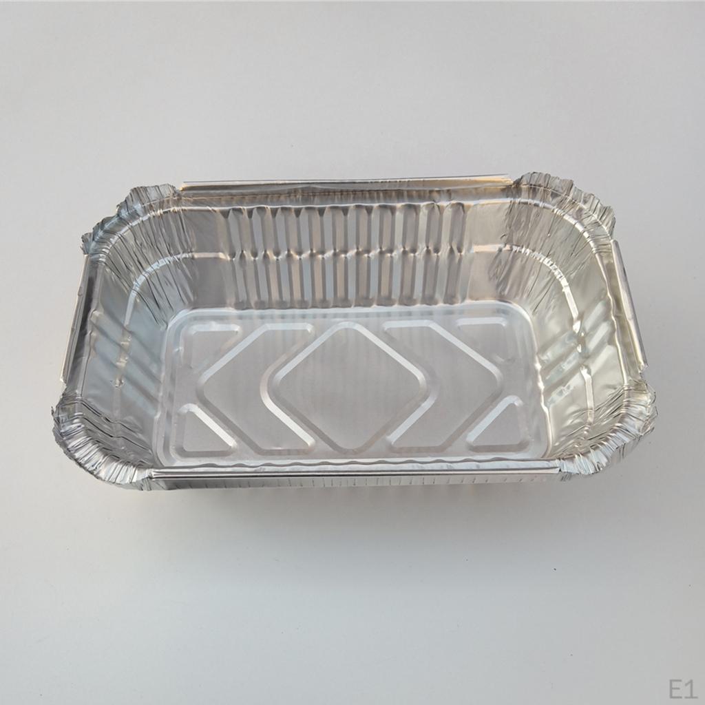 Set of 20 Disposable Aluminum Grill Drip Pans for BBQ 700ml 20x13x5cm