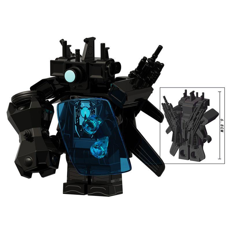 Юмористические фигурки из строительных блоков с персонажами на туалетную тематику и взаимозаменяемыми деталями