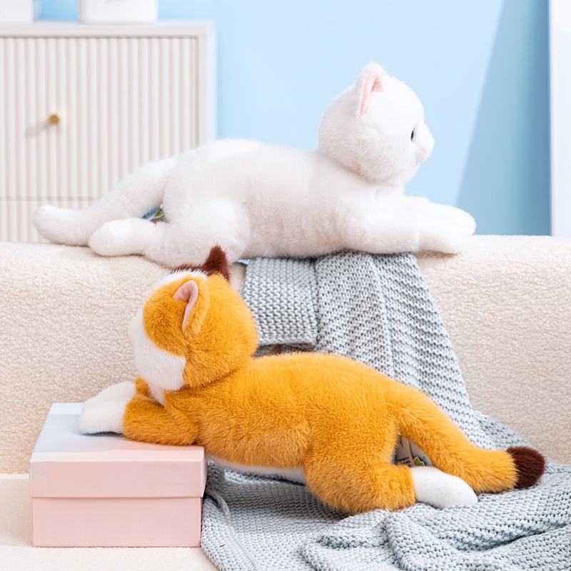Реалистичные плюшевые игрушки кошки, мягкая набивная модель котенка, искусственная кошка, котенок, 5 цветов, реалистичные животные, для детей, девочек, праздничный подарок на день рождения