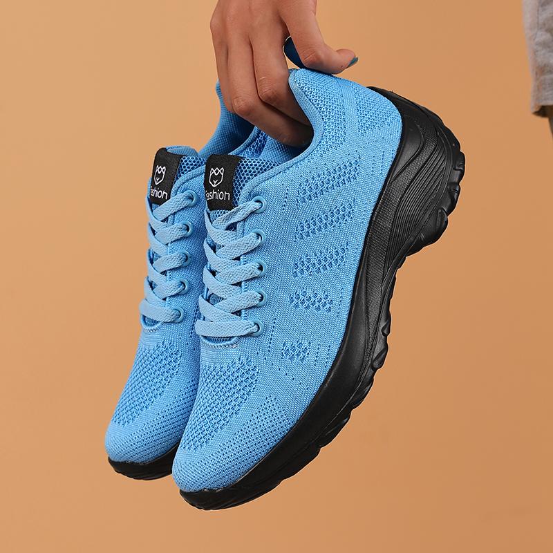 Women'S Walking Running Shoes Lightweight Breathable Fashionable Knitted Tennis Shoes Comfortable Activity Sneakers Women