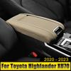 Leather Car Interior Armrest Storage Box Cover Trim Case Accessories For Toyota Highlander XU70 Kluger 2020-2024 2024 Hybrid