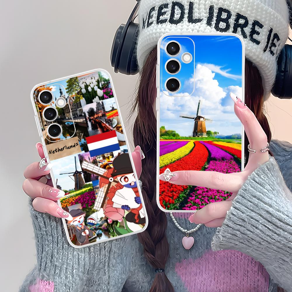 Netherland Dutch Flag Clear Mobile Phone Case for Samsung Galaxy S25 S24 S23 S22 S21Plus FE Ultra Colorful Cover